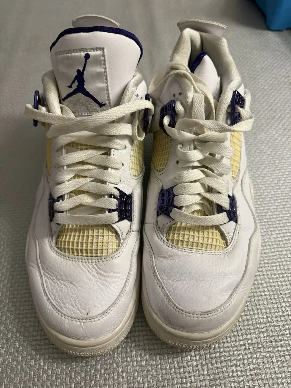 Nike Air Jordan 4 Retro Pure Money 308497-100 White Silver Mens Size 10